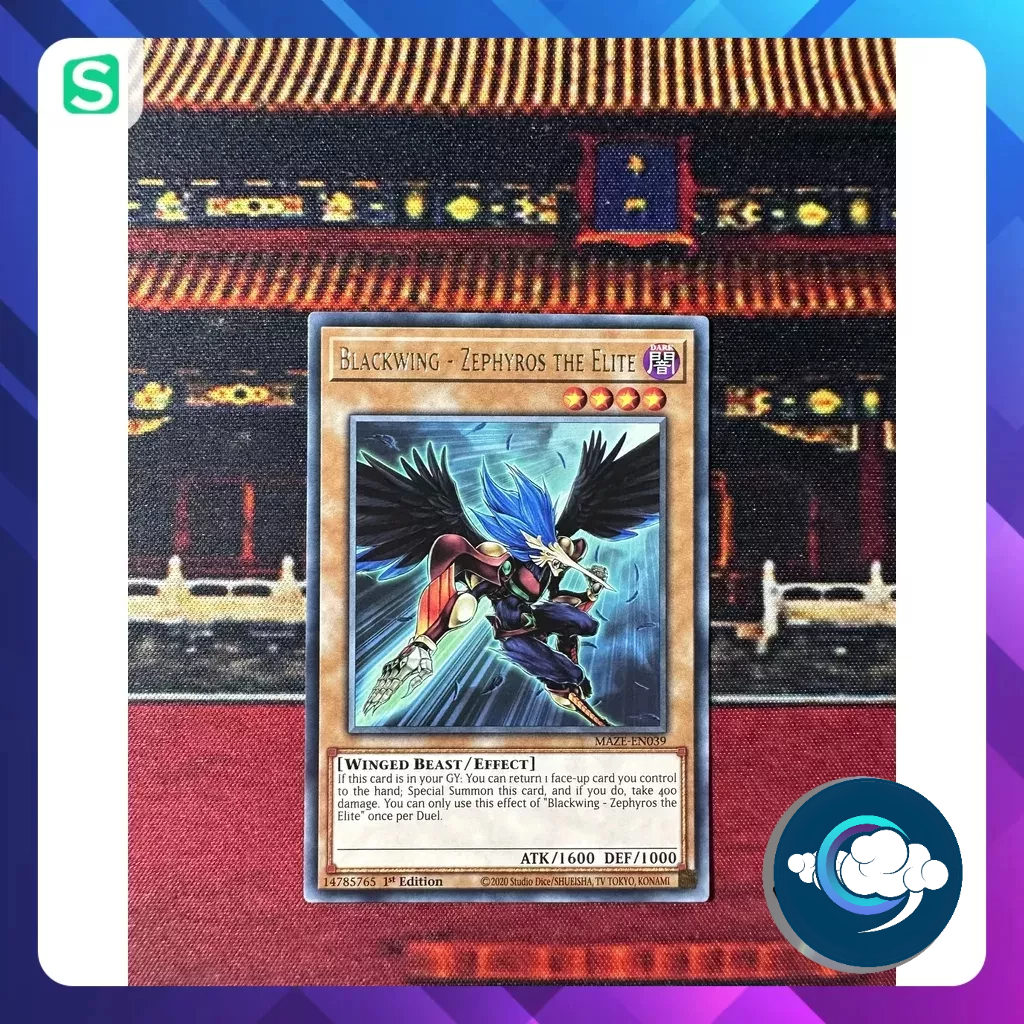 Thẻ bài YugiOh! (UK) - MAZE-EN039; Blackwing - Zephyros the Elite; Rare