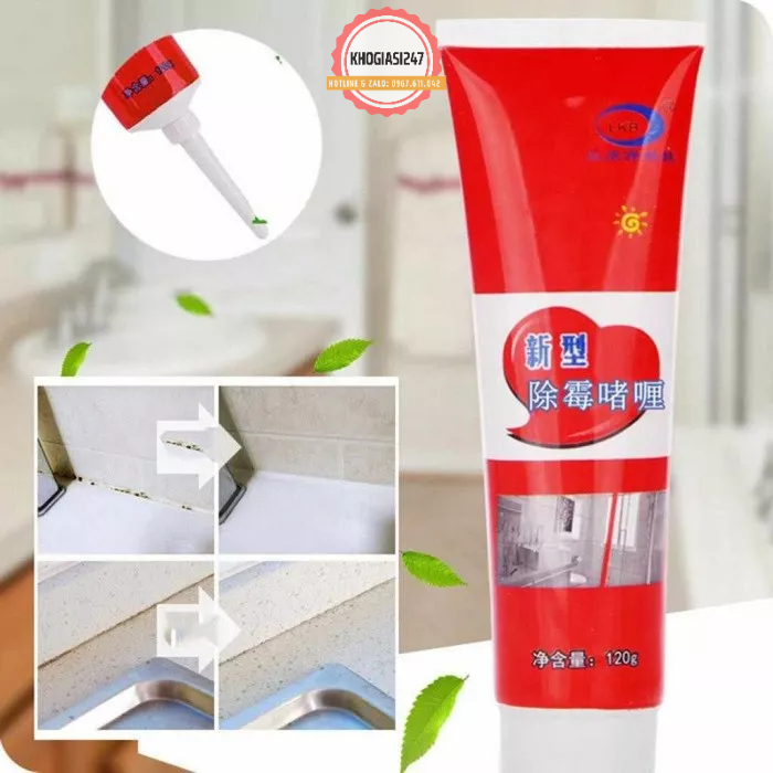 Chai Gel Tẩy Nấm Mốc Đa Năng Không Độc Hại, Gel Tẩy Mốc LKB 120mlTaayr Sạch Nấm Mốc Silicon, Gioăng Cao Su Tủ Lạnh