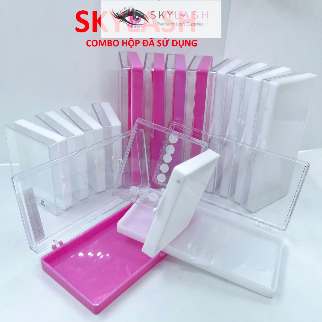 Hộp nhựa Fan mi (combo 5 khay) đã qua sử dụng _ Dụng cụ nối mi _ SKYLASH