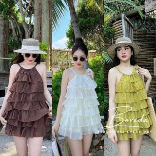 Set áo yếm + chân váy tầng chất voan