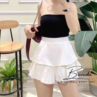 Chân Váy 2 Tầng Xếp Li Dáng Ngắn Xòe Trong Có Quần Lưng Cạp Cao Chất Tuyết Mưa Cao Cấp