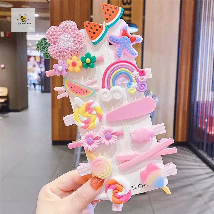 Set 14 Kẹp tóc xinh xắn cho bé