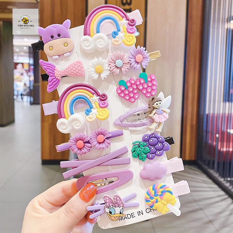 Set 14 Kẹp tóc xinh xắn cho bé
