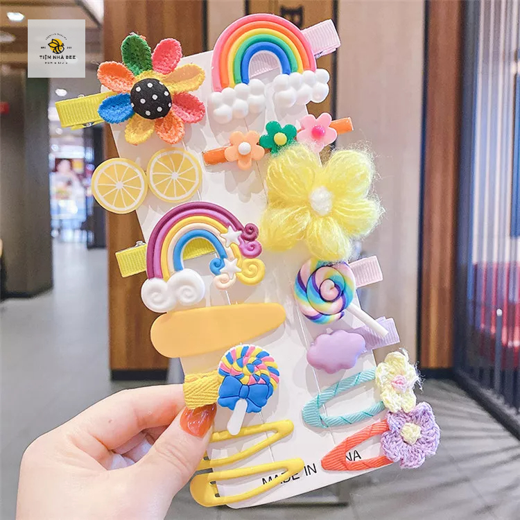 Set 14 Kẹp tóc xinh xắn cho bé
