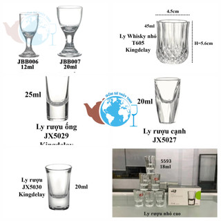 Ly rượu shot nhiều kiểu / ly uống rượu nhỏ cao cấp / ly thủy tinh uống rượu shot nhiều mẫu
