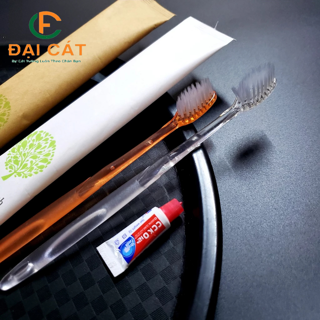 Bàn chải khách sạn - Miễn phí in logo 100 Bộ bàn chải lông tơ và kem ống CC 3g dành cho nhà nghỉ, khách sạn