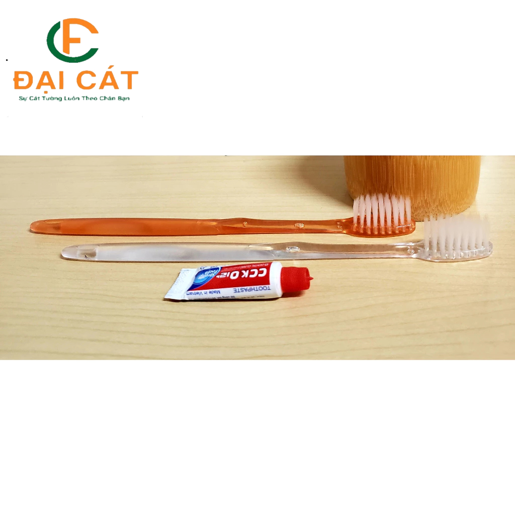 Bàn chải khách sạn - Miễn phí in logo 100 Bộ bàn chải lông tơ và kem ống CC 3g dành cho nhà nghỉ, khách sạn