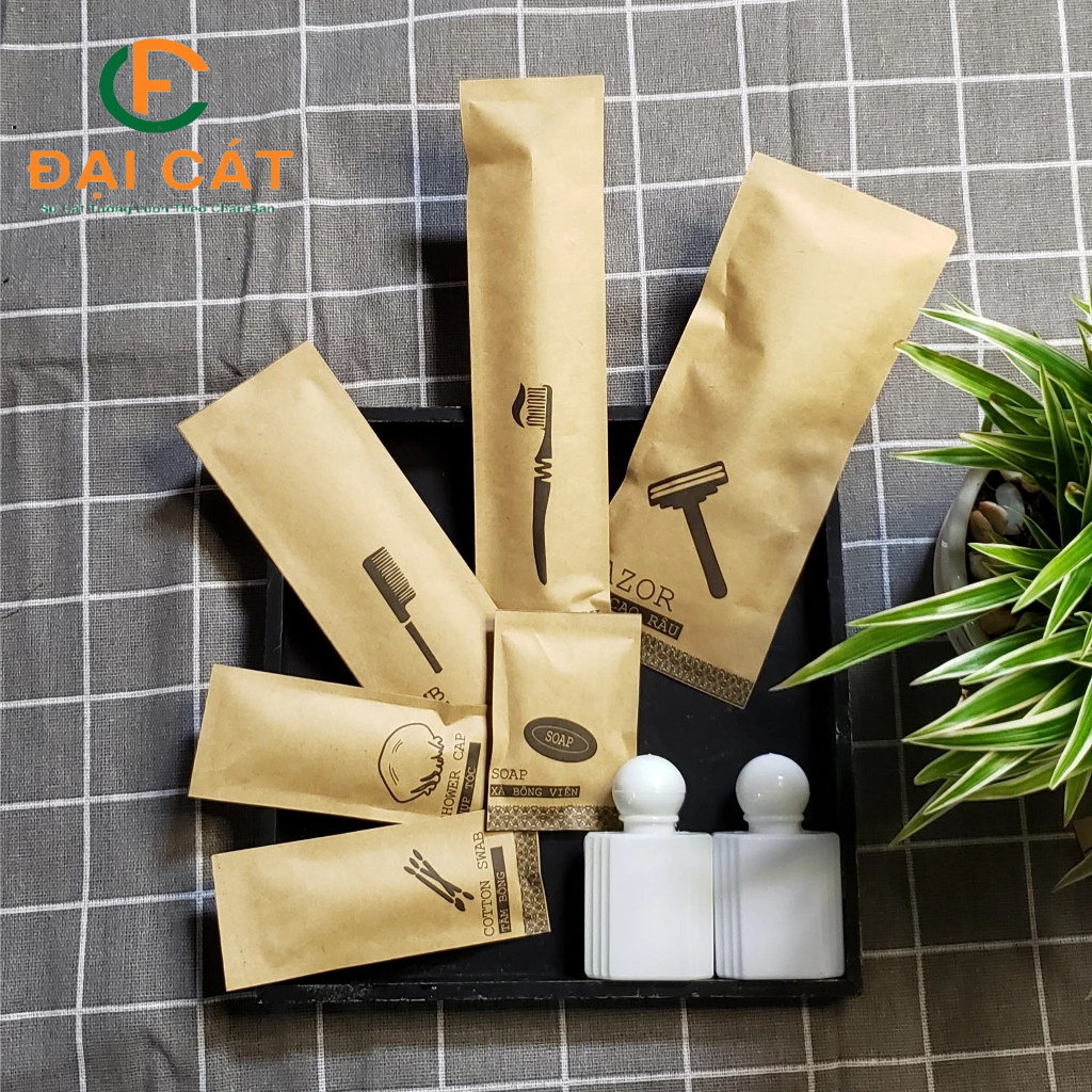 Bàn chải khách sạn - Miễn phí in logo 100 Bộ bàn chải lông tơ và kem ống CC 3g dành cho nhà nghỉ, khách sạn