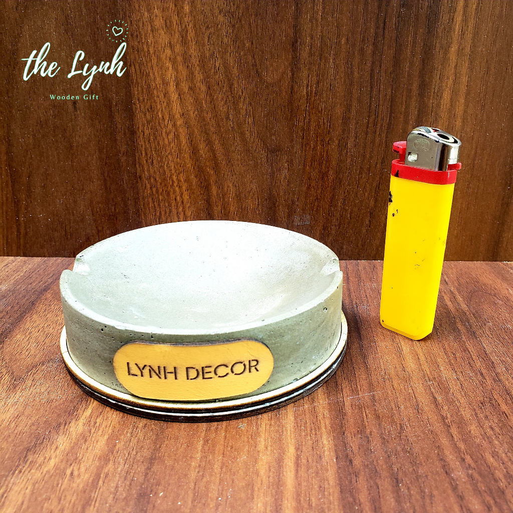 Gạt Tàn Xi Măng FREE Khắc Tên - Khay Trang Sức - Khay Chìa Khoá - Decor - Quà Tặng