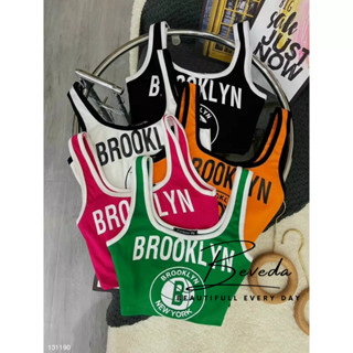 Áo Kiểu Nữ Ba Lỗ Croptop Ôm Body Phối Viền In Chữ Chất Thun Borip