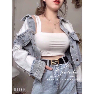 Áo Hai Dây Bản To Cổ Vuông Siêu Hot