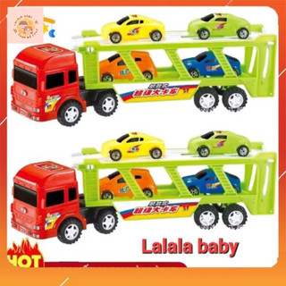Lalala baby - bộ 5 xe vận chuyển bánh đà, ô tô đồ chơi, đồ chơi xe đầu kéo kéo xe ô tô bánh đà dành cho bé