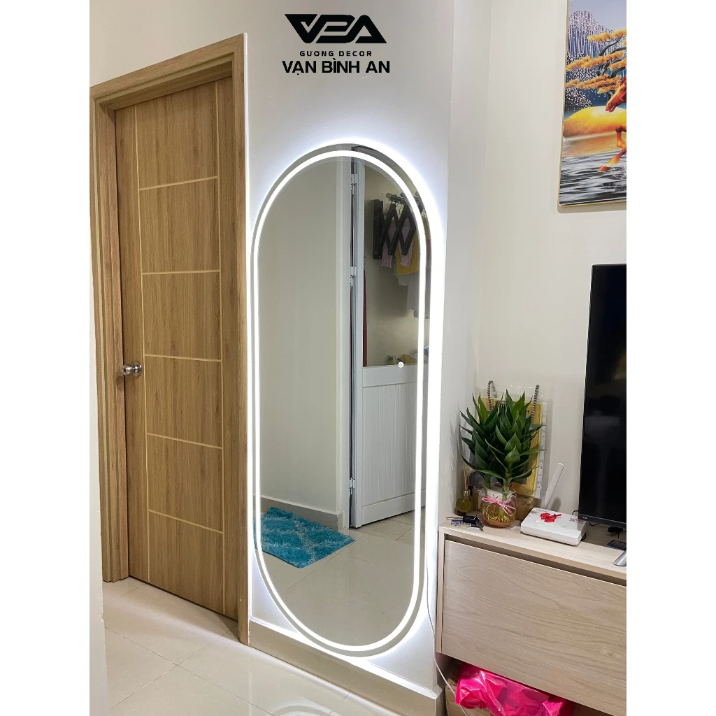 Gương soi toàn thân oval cao cấp Vạn Bình An miễn phí vận chuyển lắp đặt tại TPHCM- tặng full phụ kiện treo dán đi tỉnh