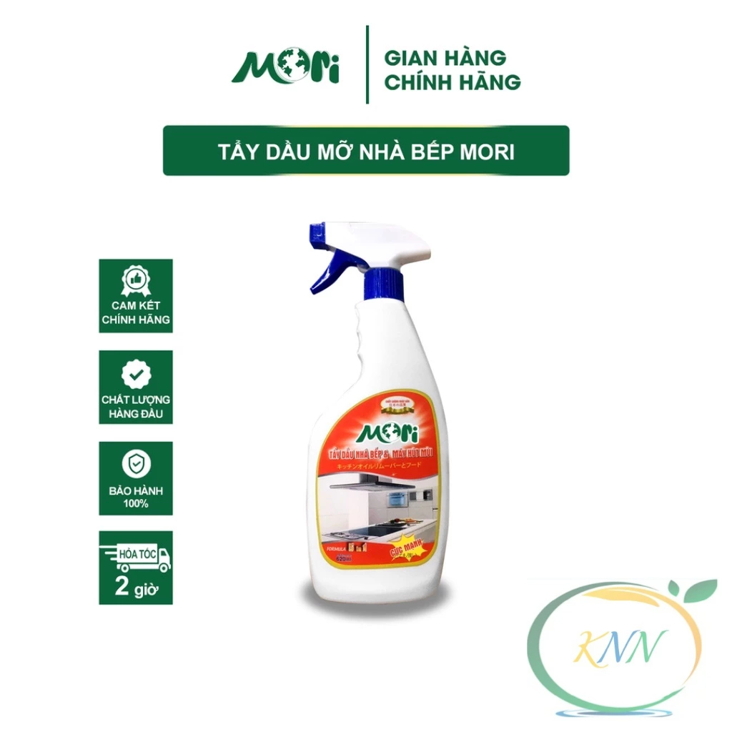 Bình Xịt Tẩy Dầu Mỡ Bếp Và Máy Hút Mùi MORI, Rửa Xoong Nồi Cháy Khét 620ml