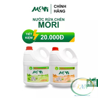 Nước rửa chén mori thảo dược, tinh dầu quế và chanh sả can 4l