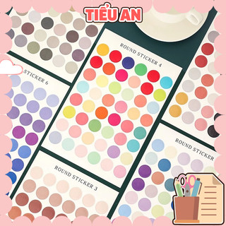 Sticker Dán Sổ Ghi Chú - Book Mark Hình Tròn Đa Sắc Đơn Giản