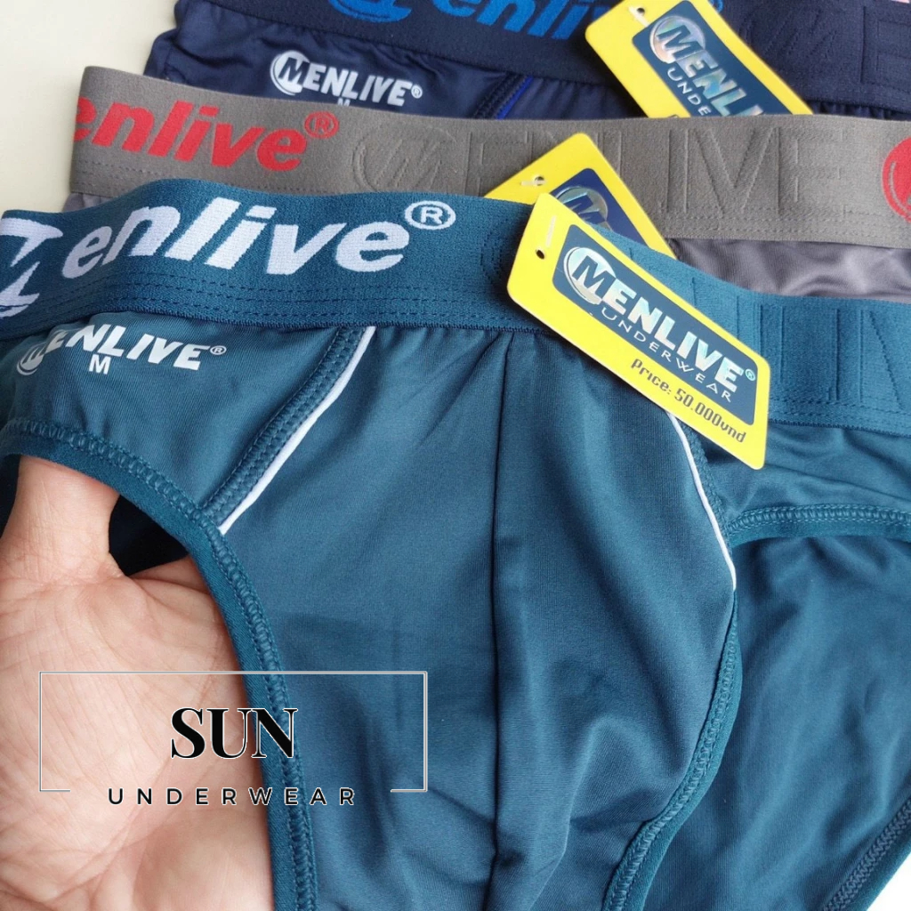 Combo 05 Quần lót nam Menlive bản lưng to chất thun lạnh cao cấp Sun Underwear ML1