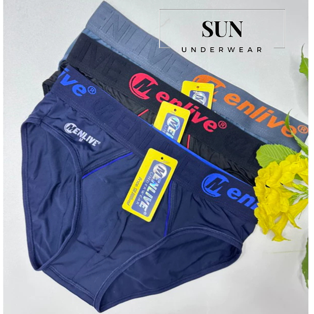 Combo 05 Quần lót nam Menlive bản lưng to chất thun lạnh cao cấp Sun Underwear ML1
