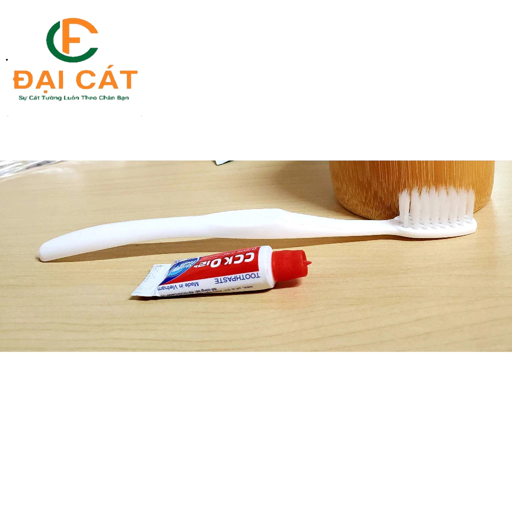 Bàn chải khách sạn - Miễn phí in logo 100 Bộ bàn chải lông tơ và kem ống CC 3g dành cho nhà nghỉ, khách sạn