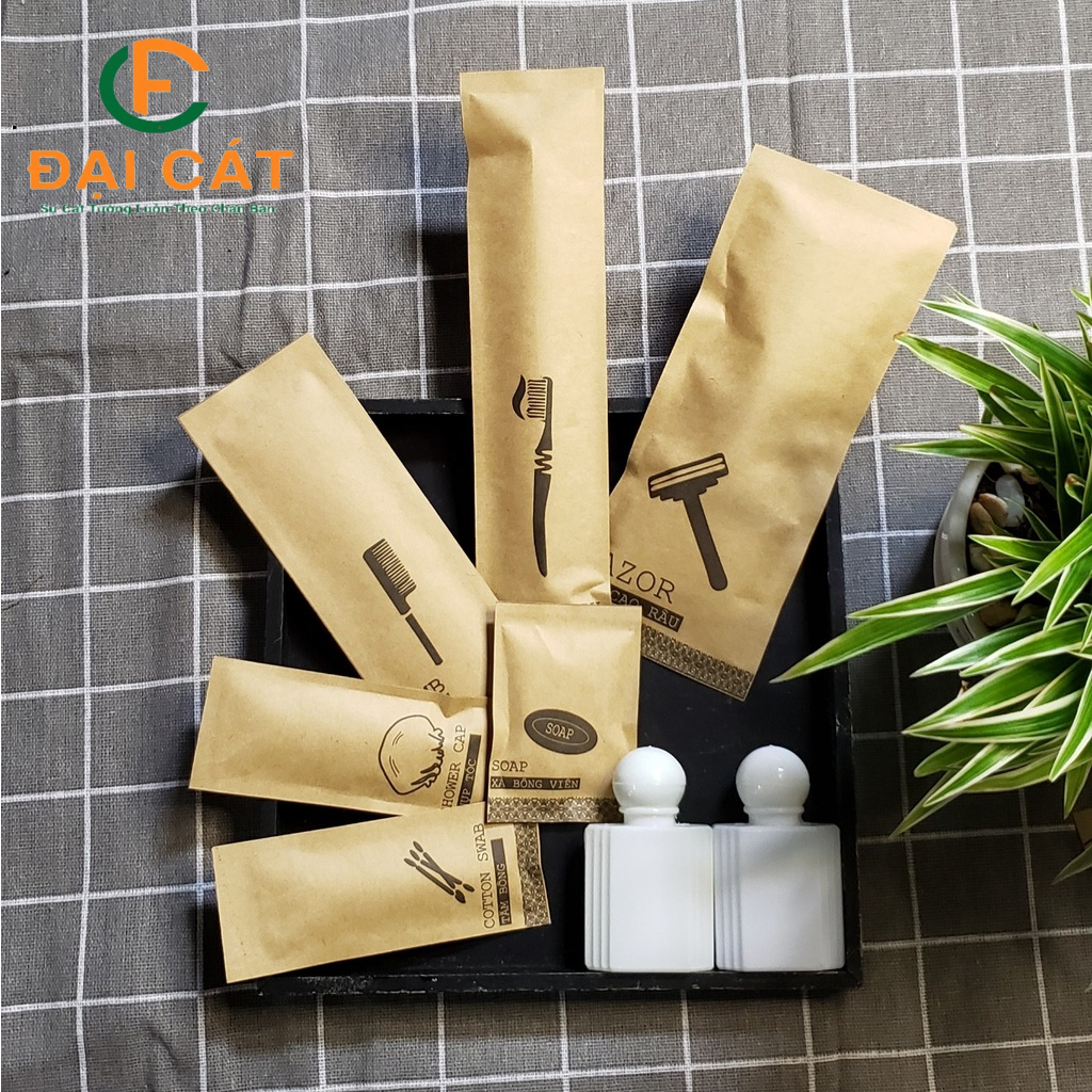Bàn chải khách sạn - Miễn phí in logo 100 Bộ bàn chải lông tơ và kem ống CC 3g dành cho nhà nghỉ, khách sạn