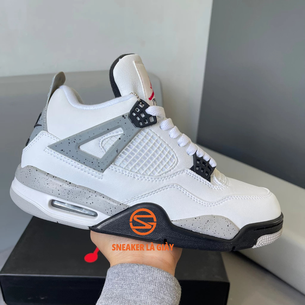 Giày Air Jordan 4 Retro White Cement - BẢN ĐẸP FULLBOX