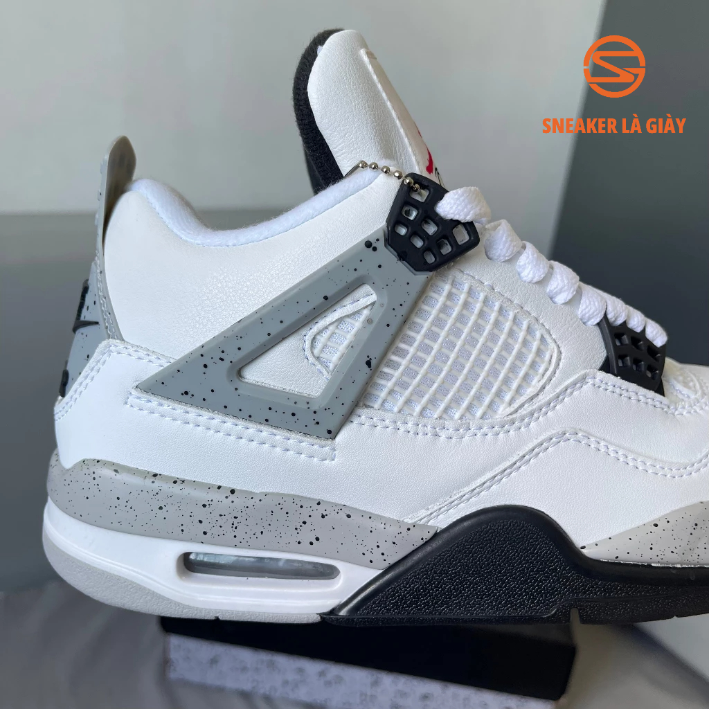 Giày Air Jordan 4 Retro White Cement - BẢN ĐẸP FULLBOX