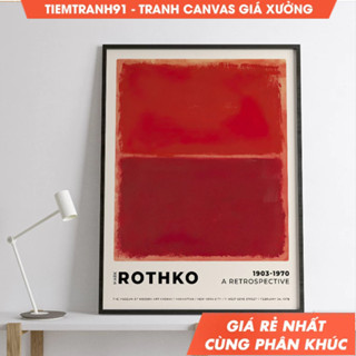 Tranh treo tường, Mark Rothko Art, Velvet Red, Minimalist Painting, Exhibition Poster, Contemporary Painting.