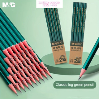 Bút chì 2b hb xanh gỗ đỏ siêu đẹp