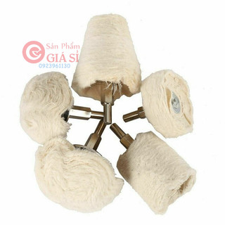 Bộ 5 đầu chổi đánh bóng đa năng - Bánh vải cotton pad đánh bóng bánh xe cao su inox ❤️freeship❤️
