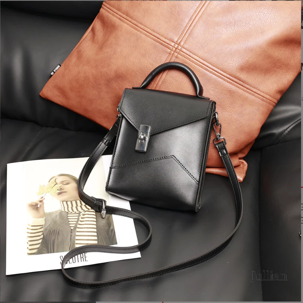 Túi Đeo Chéo Nam Chất Liệu Da hai Màu Nâu Đen