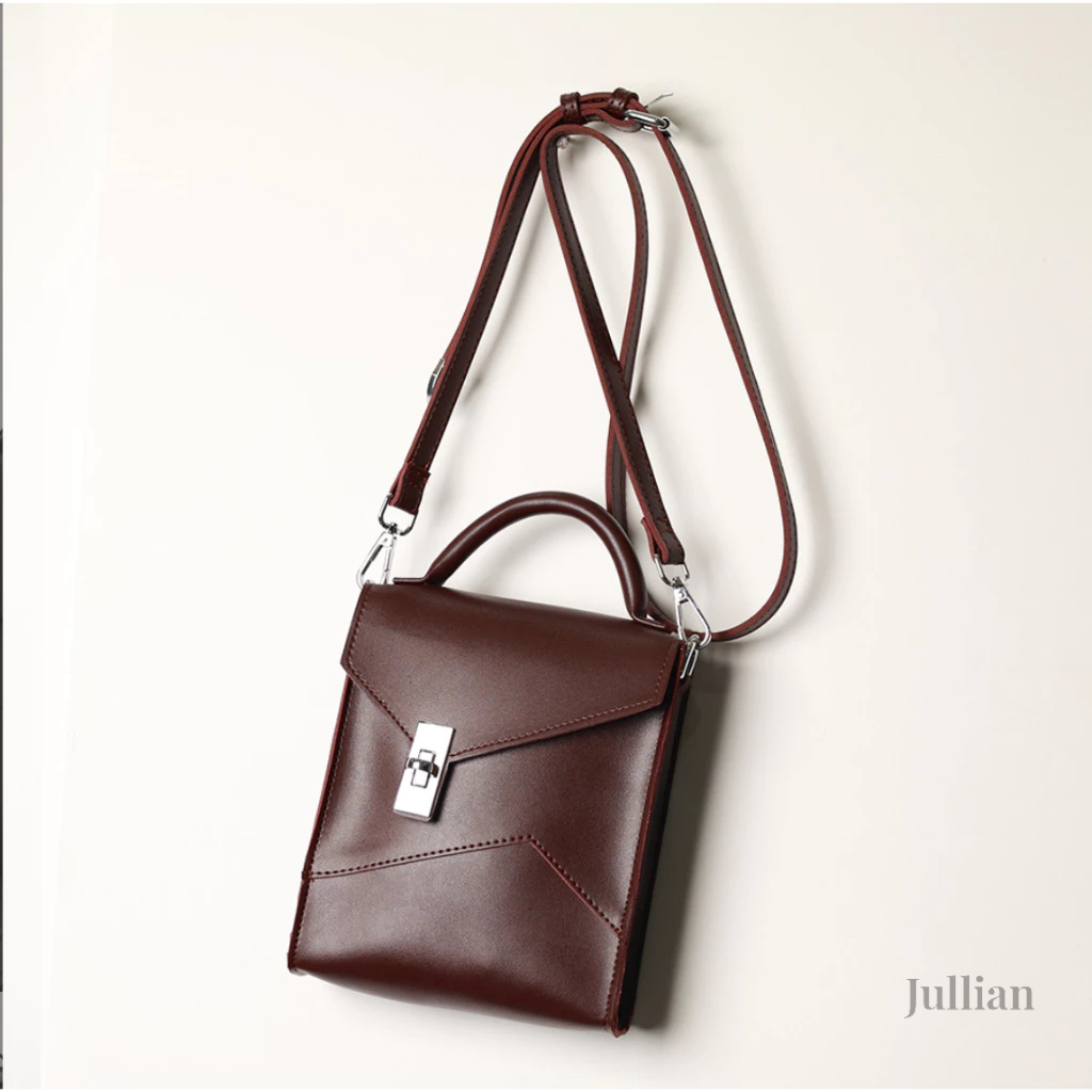 Túi Đeo Chéo Nam Chất Liệu Da hai Màu Nâu Đen