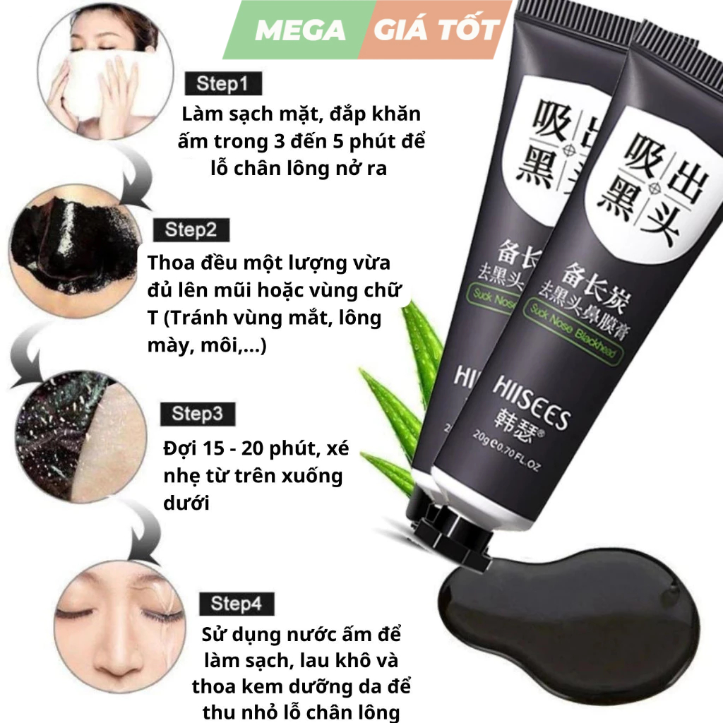 Lột Mụn Đầu Đen Than Tre Mặt Nạ Bùn Làm Sạch Sâu Cho Vùng Da Mũi Dat Mặt Se Khít Lỗ Chân Lông