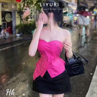 Áo ống cup ngực vạt chéo tà lưng bo chun - có sẵn mút