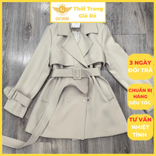 Áo Khoác Nữ Mangto Dáng Ngắn Kèm Đai Trẻ Trung Phong Cách Mùa Thu Đông GOSS GA480 Áo Mangto Nữ Đi Chơi Dạo Phố Thu Đông