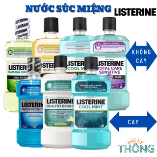 Nước Xúc Miệng LISTERINE Cool Mint Zero/Gum/Green Tea/Tartar 250ml | 750ml súc miệng listerine trắng răng thơm miệng