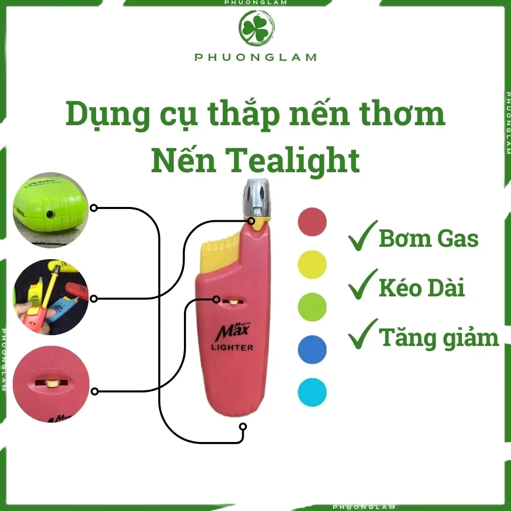 Phụ Kiện Thắp Nến Thơm Có Thể Bơm Gas , Mồi Bếp Ga, Bếp Cồn, Mồi Nhang Có Thể Kéo Dài Hoặc Thu Gọn, Nhập Khẩu Ấn Độ
