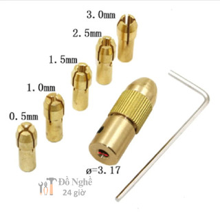 Bộ đầu kẹp mũi khoan 0.5 đến 3.2mm kèm trục 3.17mm hay 3mm