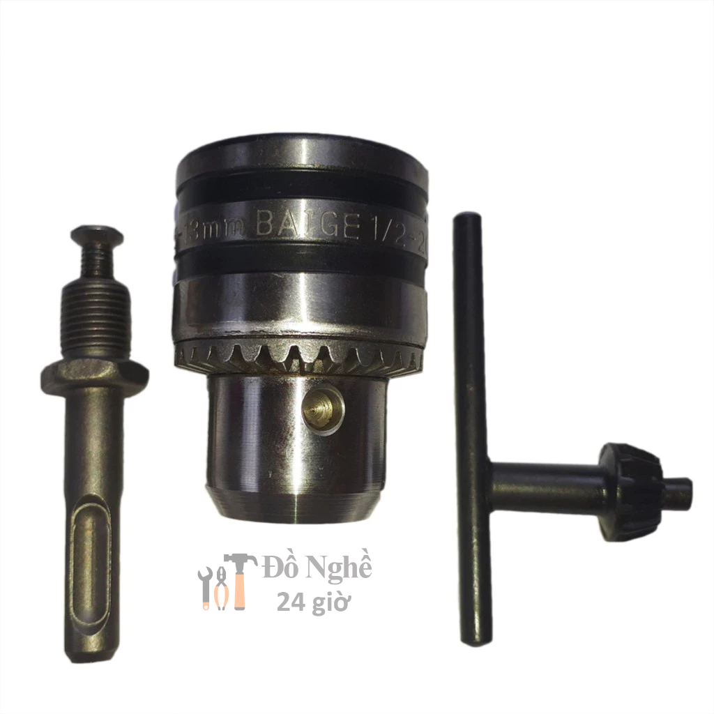 Bộ đầu khoan có khóa 13 - đầu chuyển đổi khoan bê tông thành khoan đầu kẹp - đầu mang ranh 13