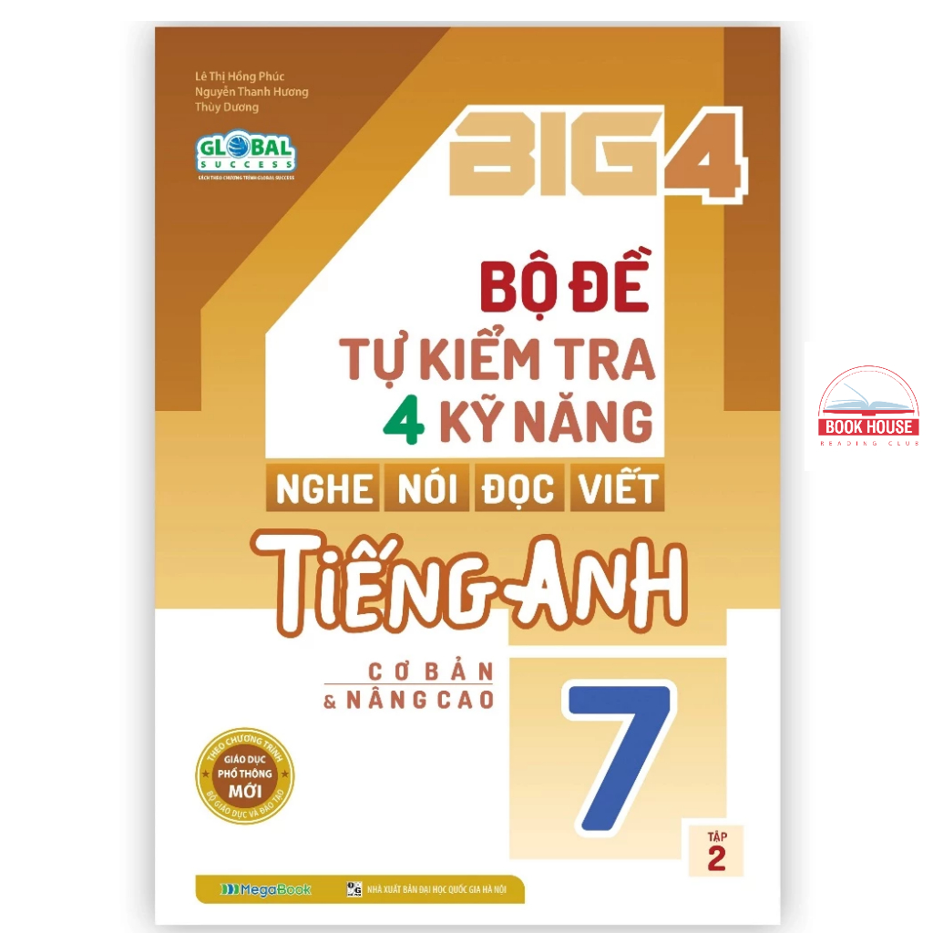 Sách - Big 4 Bộ đề tự kiểm tra 4 kỹ năng Nghe Nói Đọc Viết Cơ bản và nâng cao tiếng Anh lớp 7 tập 2 Global - mega