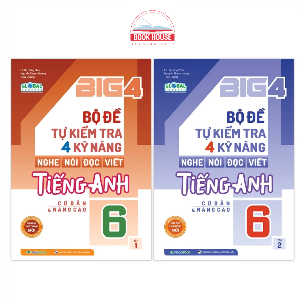 Sách Combo Big 4 bộ đề tự kiểm tra 4 kỹ năng Nghe - Nói - Đọc - Viết tiếng Anh (cơ bản và nâng cao) Lớp 6 (Global)