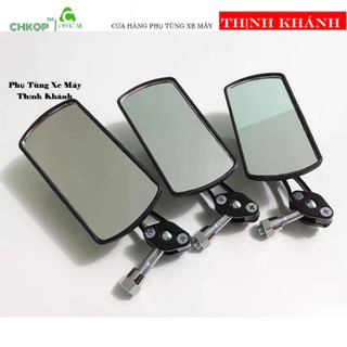 Gương Chiếu Hậu Xe Máy Chữ Nhật Chân 10ly (4 Cạnh Xoay Gấp Đa Chiều Nhiều Mầu Đen, Đỏ, Xanh, Trắng Tùy Chọn)