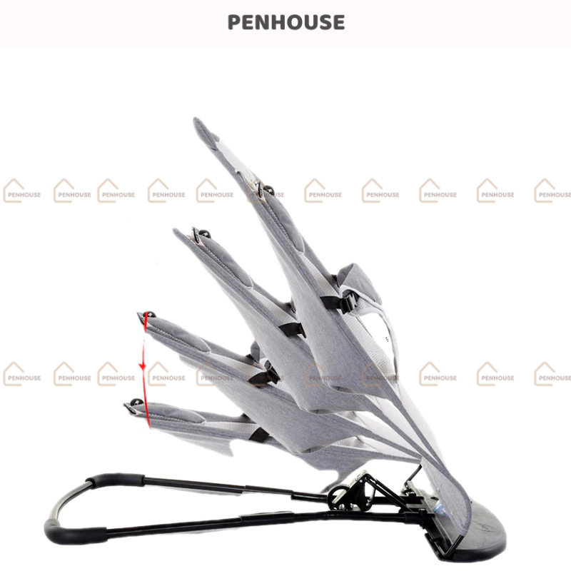 Ghế rung cho bé sơ sinh, ghé nhún bập bênh có gối đầu thanh treo đồ chơi đa năng PENHOUSE