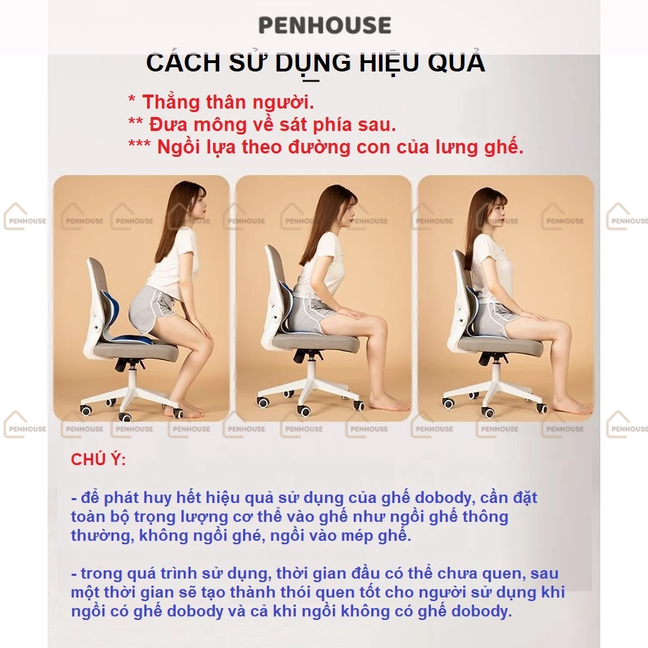 Ghế chỉnh dáng ngồi công thái học, ghế văn phòng giúp định hình cột sống cho trẻ em sinh viên PENHOUSE