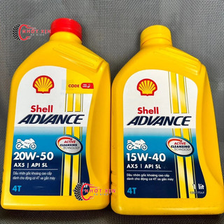 Nhớt xe máy shell advance ax5 15w40 & 20w50 xe số