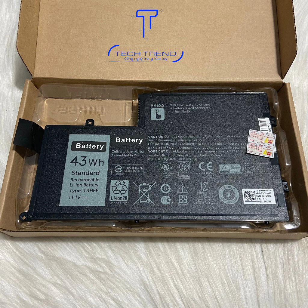 Pin laptop Dell Inspiron 14 5000 5442 5447 5448 P39F TRHFF 5557 zin logo