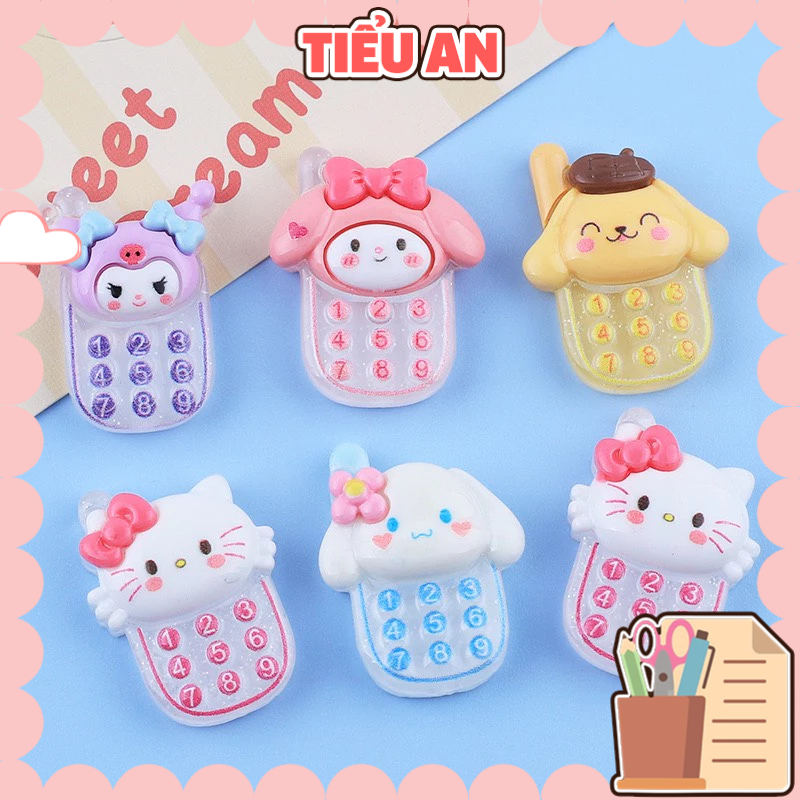 Charm  slime/ Dụng Cụ Charm Trang Trí  Hình Điện Thoại kèm Bé Thú Cute