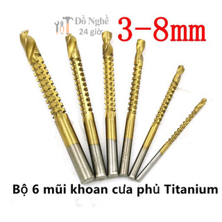 Bộ 6 mũi khoan cưa phủ Titanium 3-8mm