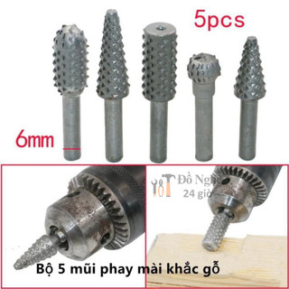 Bộ 5 mũi phay mài khắc gỗ đa năng