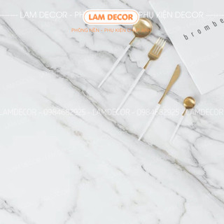 Phông nền chụp ảnh vân đá marble trắng - PVC SỐ 1