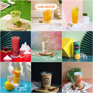 (Tổng hợp) Phụ kiện chụp ảnh trà sữa, chụp ảnh nước uống, phông nền chụp ảnh trà sữa